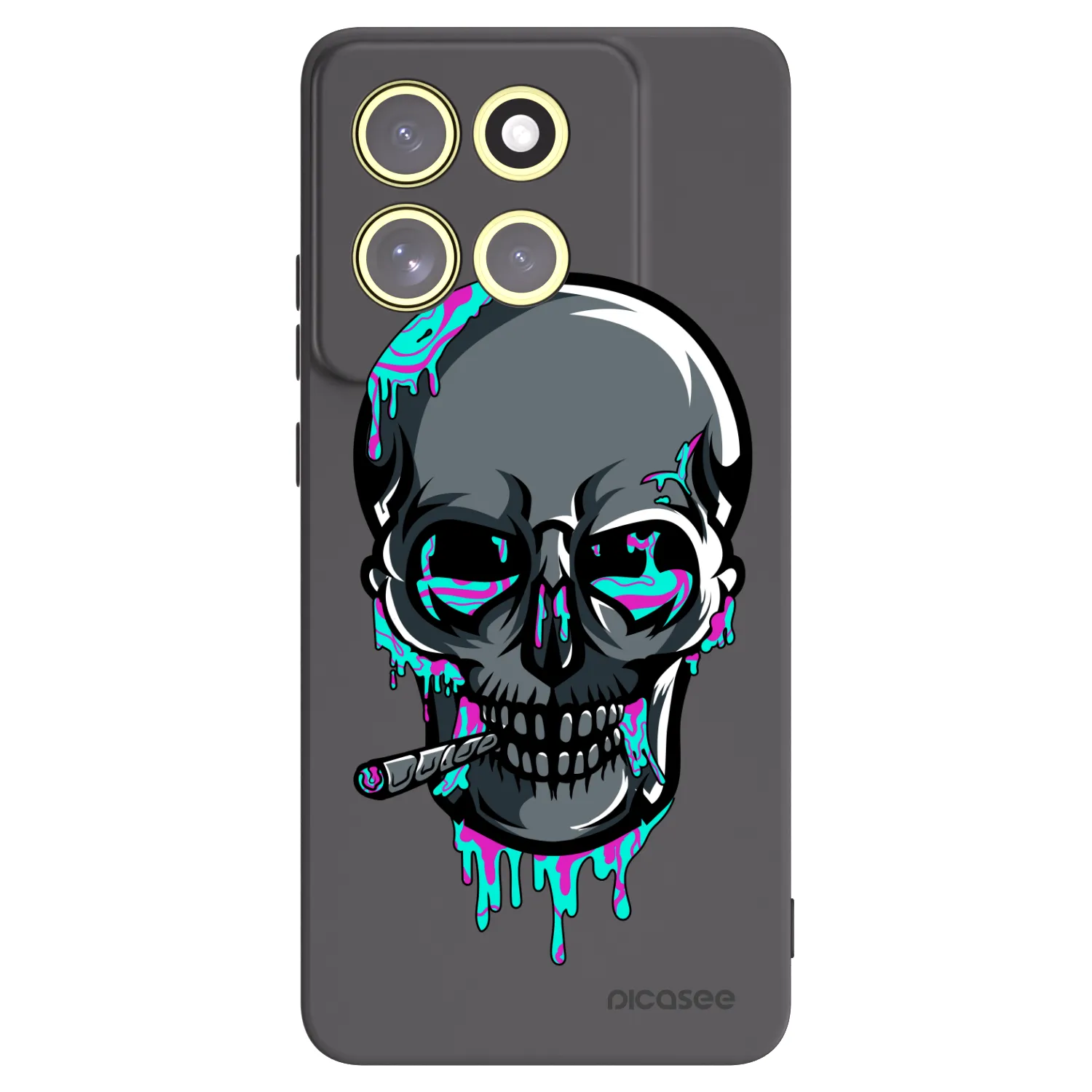 Picasee silikonový černý obal pro Motorola Moto G86 5G - EARTH - Lebka 3.0