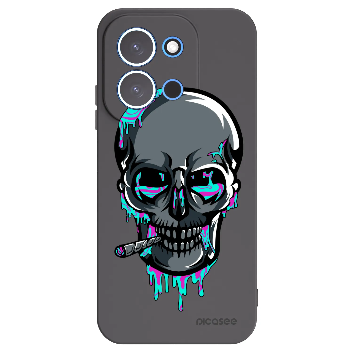 Picasee silikonový černý obal pro Xiaomi Redmi 15C 4G - EARTH - Lebka 3.0