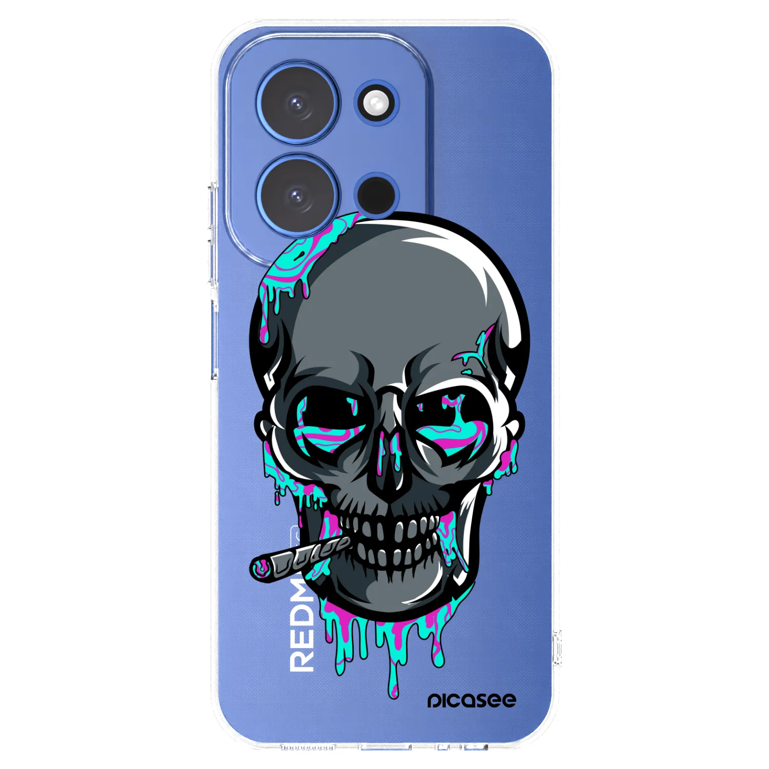 Picasee silikonový průhledný obal pro Xiaomi Redmi 15C 4G - EARTH - Lebka 3.0