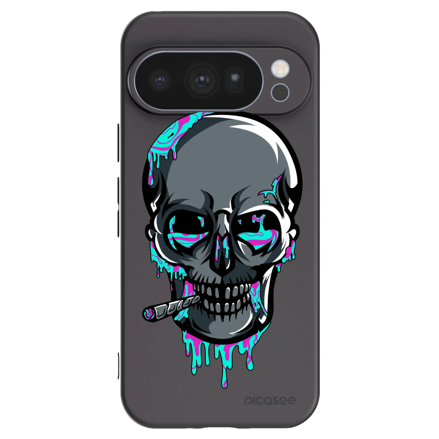 Picasee silikonový černý obal pro Google Pixel 10 Pro - EARTH - Lebka 3.0