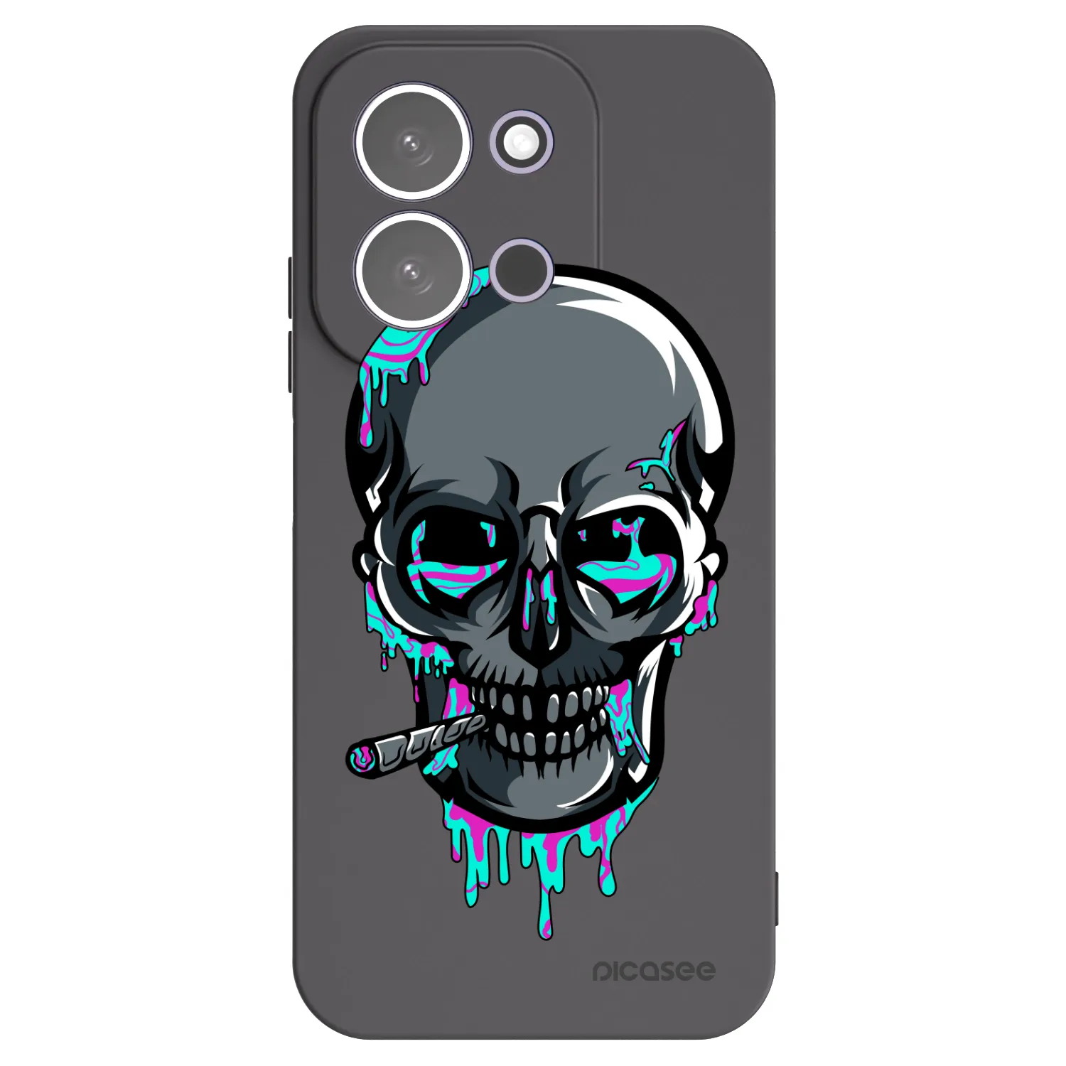Picasee silikonový černý obal pro Xiaomi Redmi 15C 5G - EARTH - Lebka 3.0