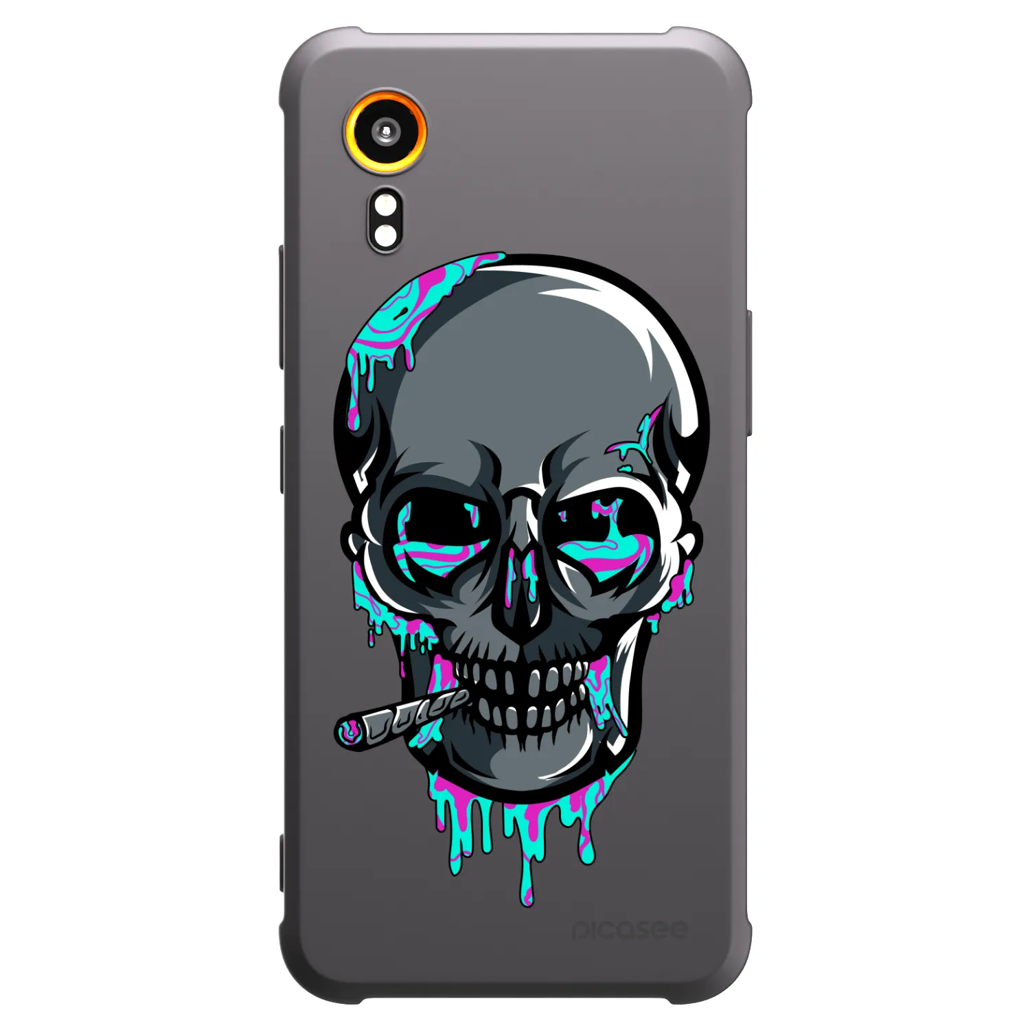 Picasee silikonový černý obal pro Samsung Galaxy Xcover 7 - EARTH - Lebka 3.0