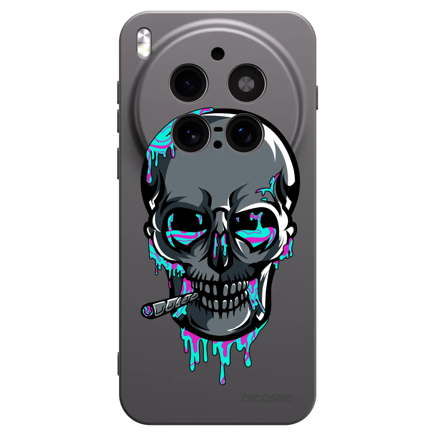 Picasee silikonový černý obal pro Vivo X300 Pro - EARTH - Lebka 3.0