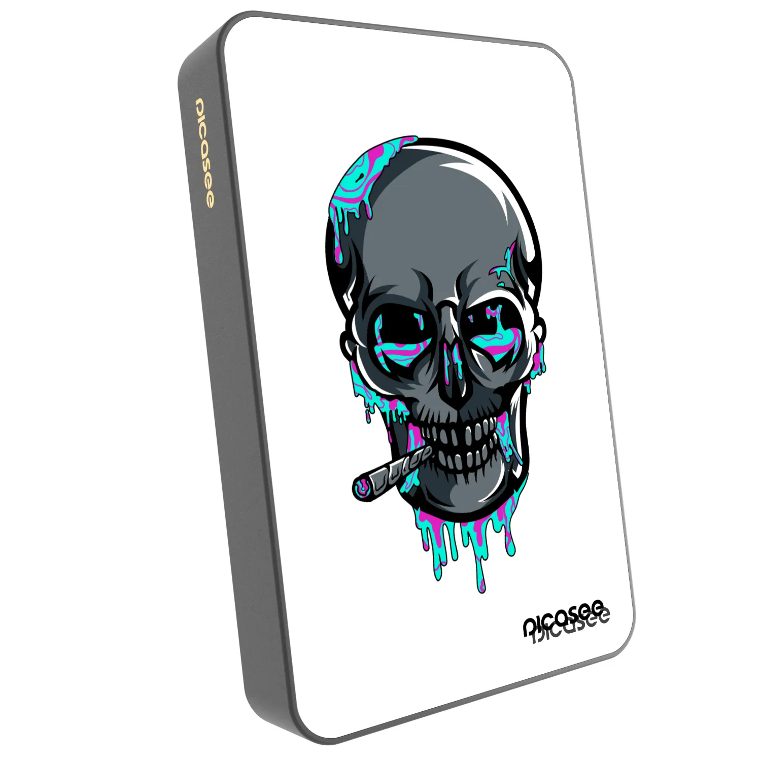Picasee Powerbanka s MagSafe 10 000 mAh Šedá - EARTH - Lebka 3.0