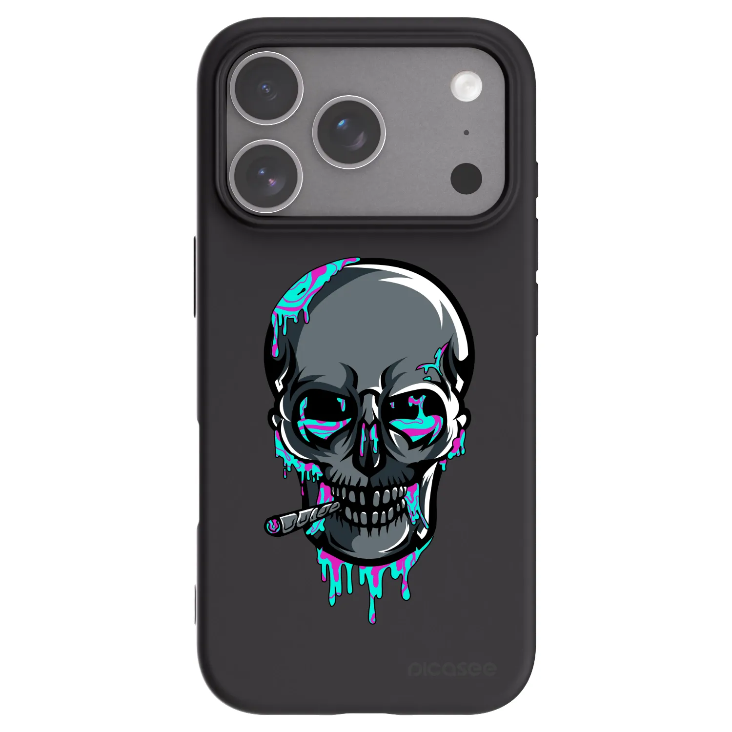 Picasee silikonový černý obal pro Apple iPhone 18 Pro - EARTH - Lebka 3.0