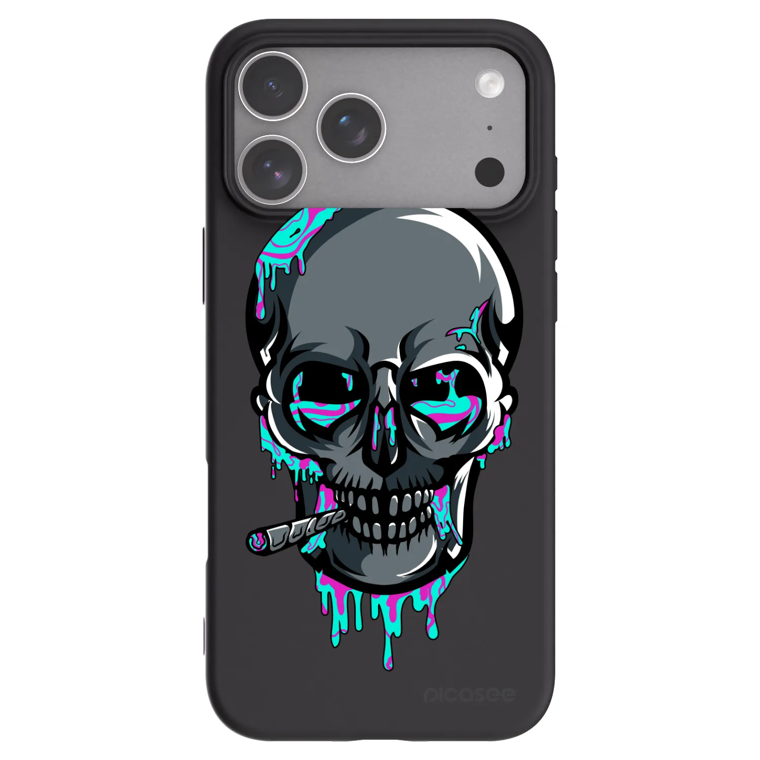 Picasee silikonový černý obal pro Apple iPhone 18 Pro Max - EARTH - Lebka 3.0