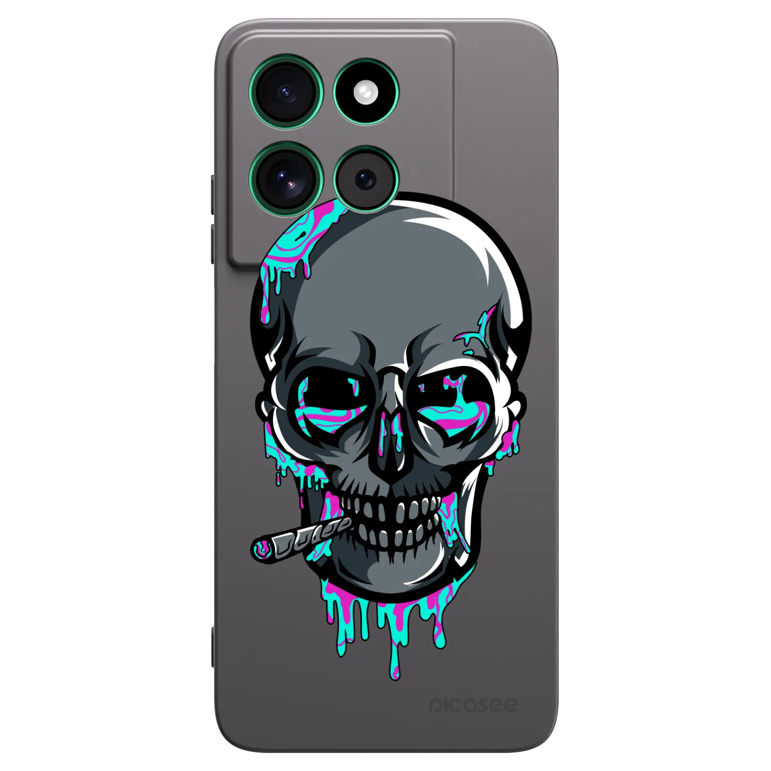 Picasee silikonový černý obal pro Motorola Moto G57 Power - EARTH - Lebka 3.0
