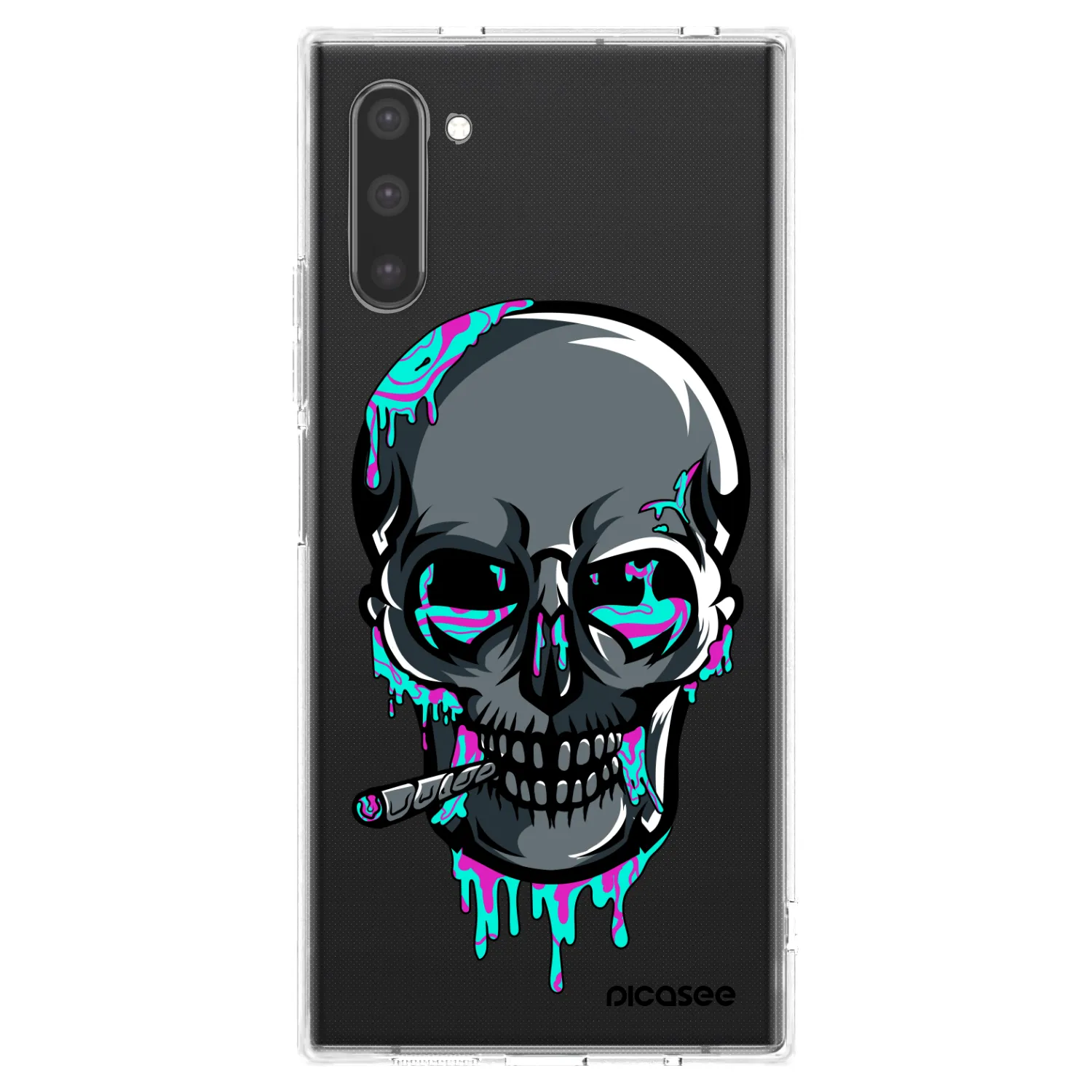 Picasee silikonový průhledný obal pro Samsung Galaxy Note 10 N970F - EARTH - Lebka 3.0