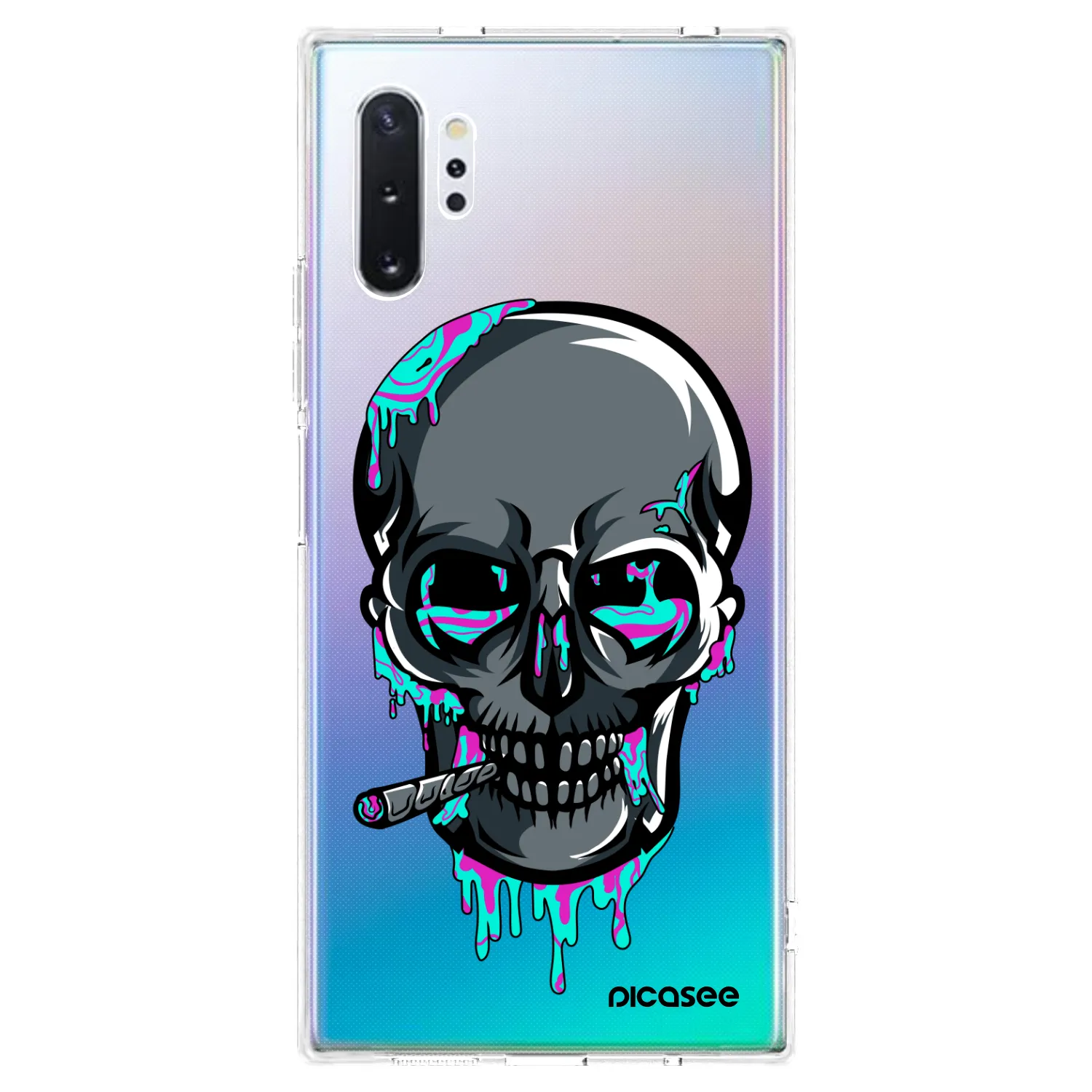 Picasee silikonový průhledný obal pro Samsung Galaxy Note 10+ N975F - EARTH - Lebka 3.0