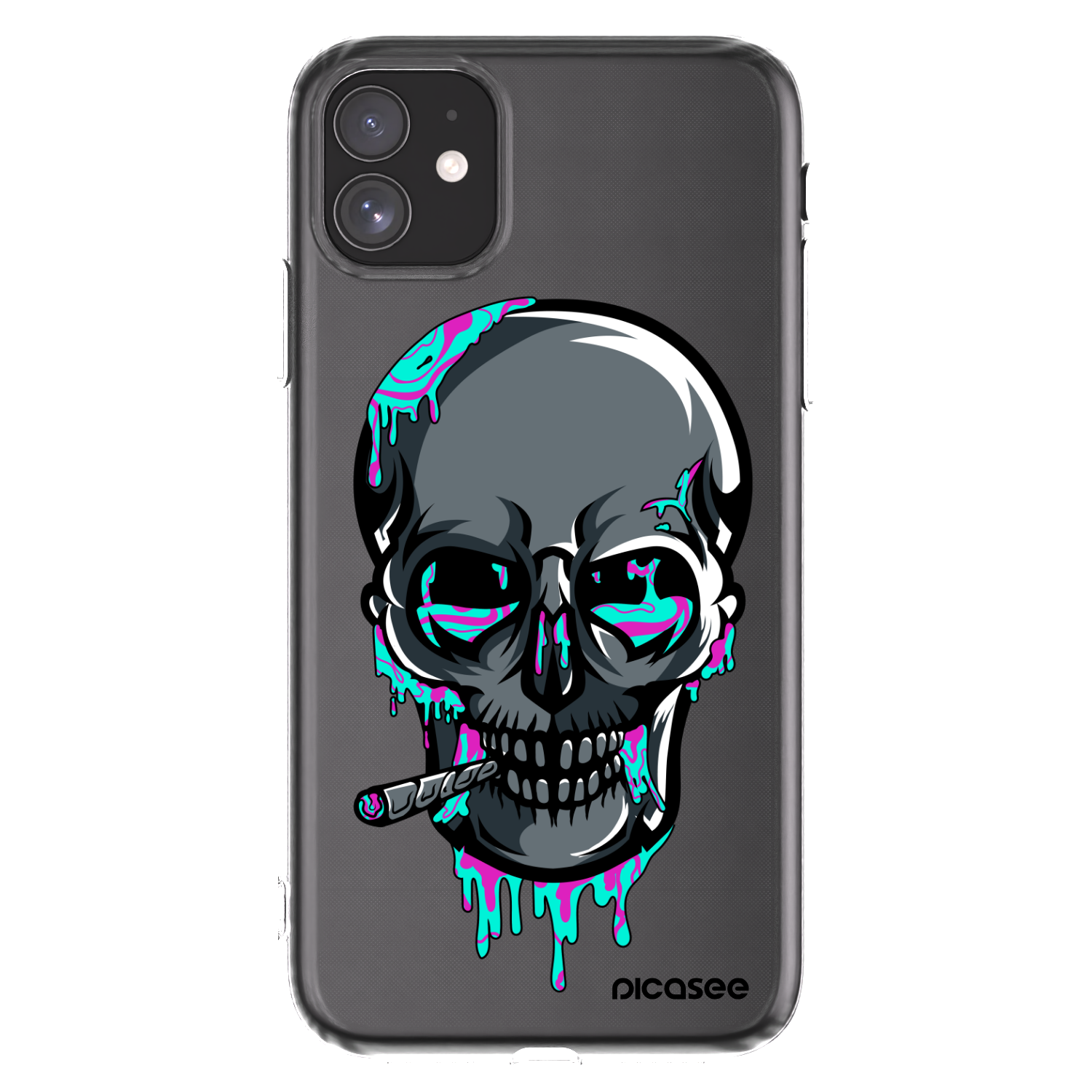 Picasee silikonový průhledný obal pro Apple iPhone 11 - EARTH - Lebka 3.0