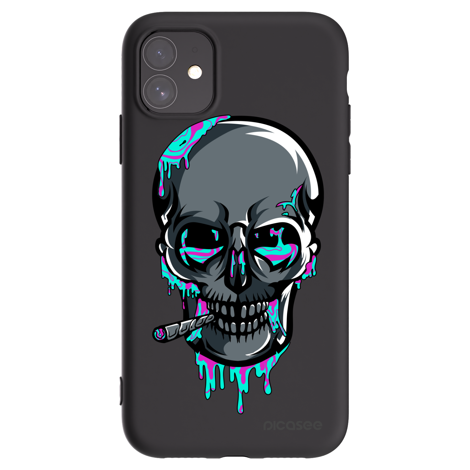 Picasee silikonový černý obal pro Apple iPhone 11 - EARTH - Lebka 3.0
