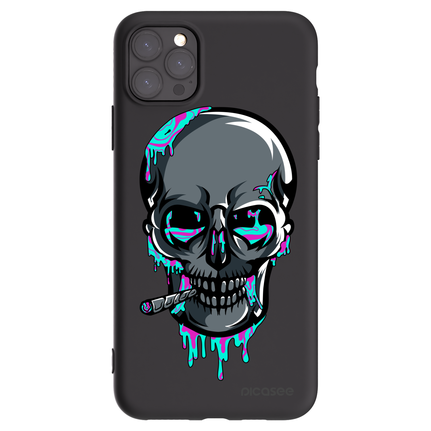 Picasee silikonový černý obal pro Apple iPhone 11 Pro Max - EARTH - Lebka 3.0