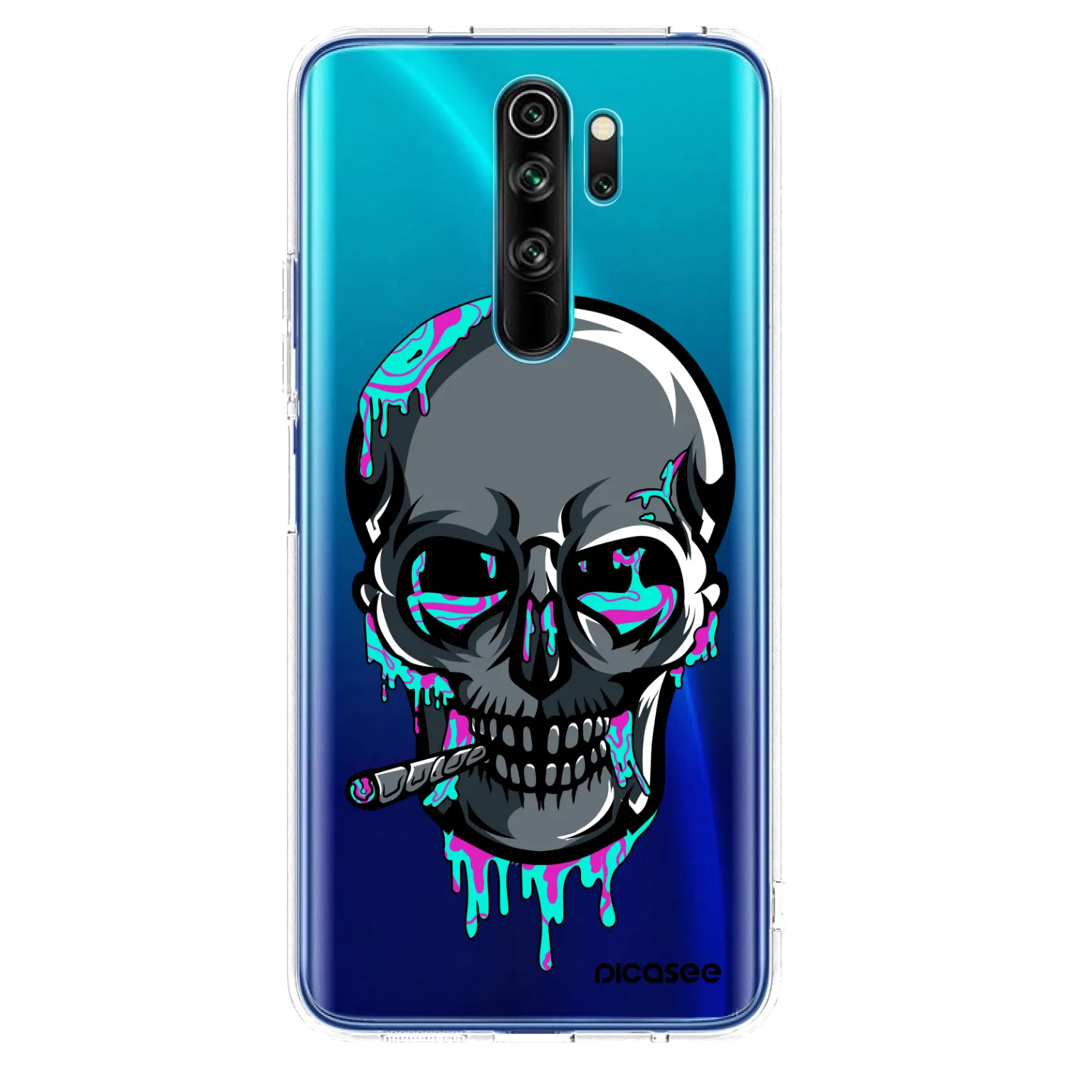 Picasee silikonový průhledný obal pro Xiaomi Redmi Note 8 Pro - EARTH - Lebka 3.0