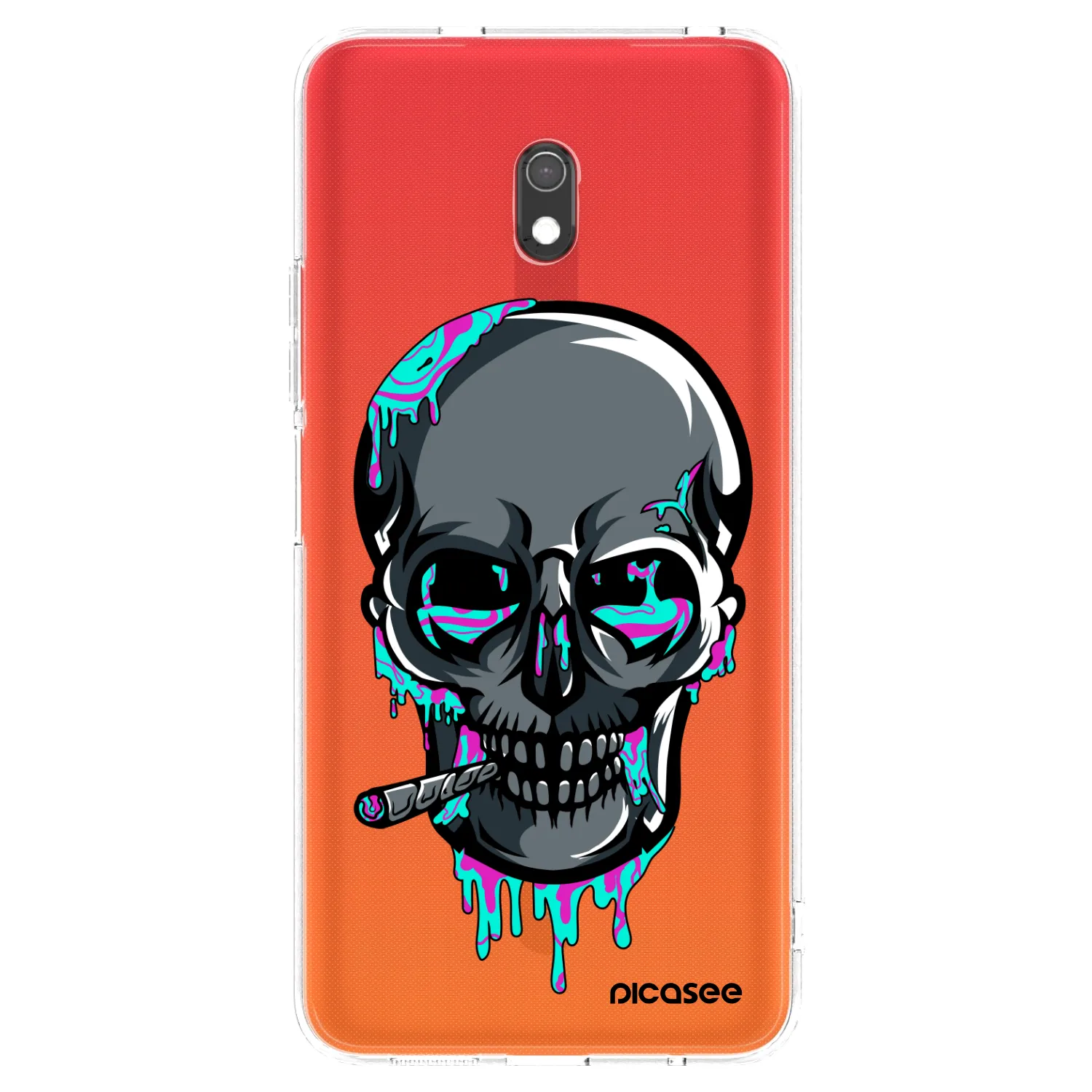 Picasee silikonový průhledný obal pro Xiaomi Redmi 8A - EARTH - Lebka 3.0
