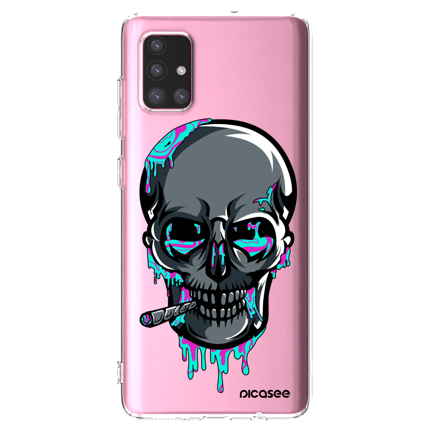 Picasee silikonový průhledný obal pro Samsung Galaxy A71 A715F - EARTH - Lebka 3.0