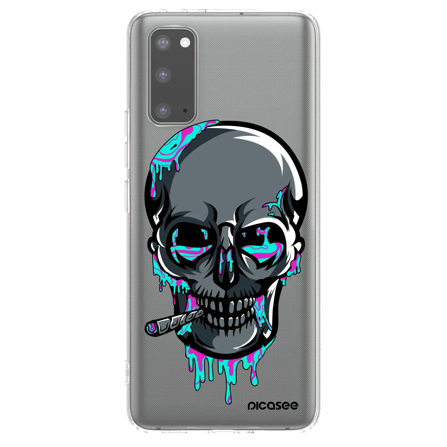 Picasee silikonový průhledný obal pro Samsung Galaxy S20 G980F - EARTH - Lebka 3.0