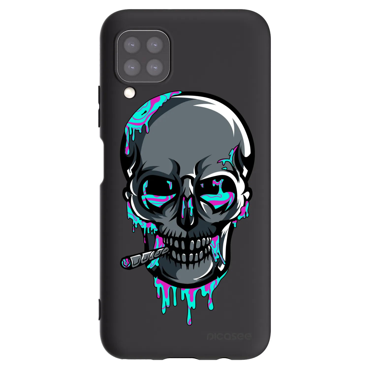 Picasee silikonový černý obal pro Huawei P40 Lite - EARTH - Lebka 3.0