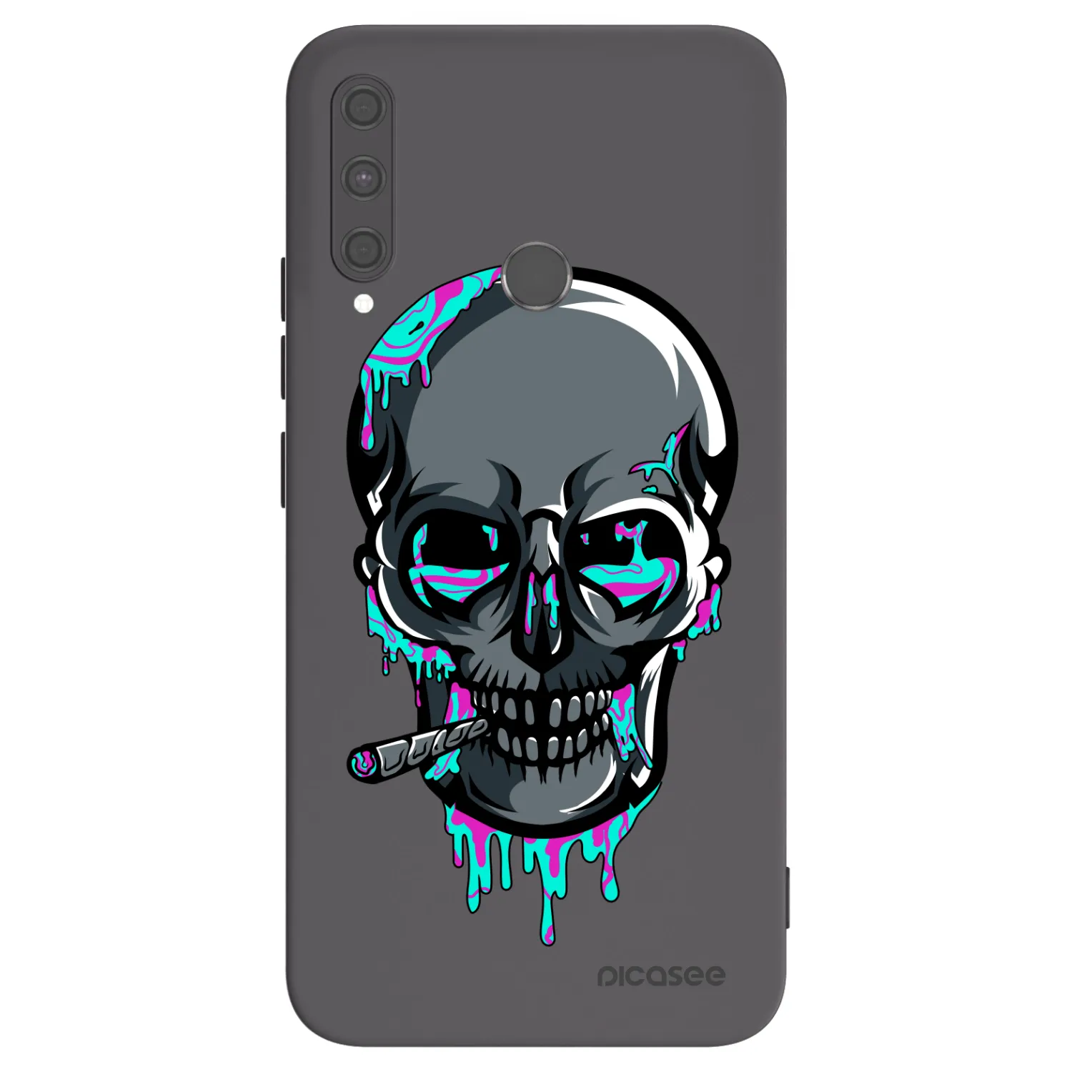 Picasee silikonový černý obal pro Huawei P40 Lite E - EARTH - Lebka 3.0