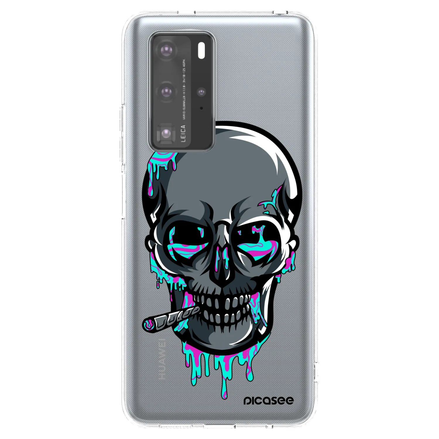 Picasee silikonový průhledný obal pro Huawei P40 Pro - EARTH - Lebka 3.0