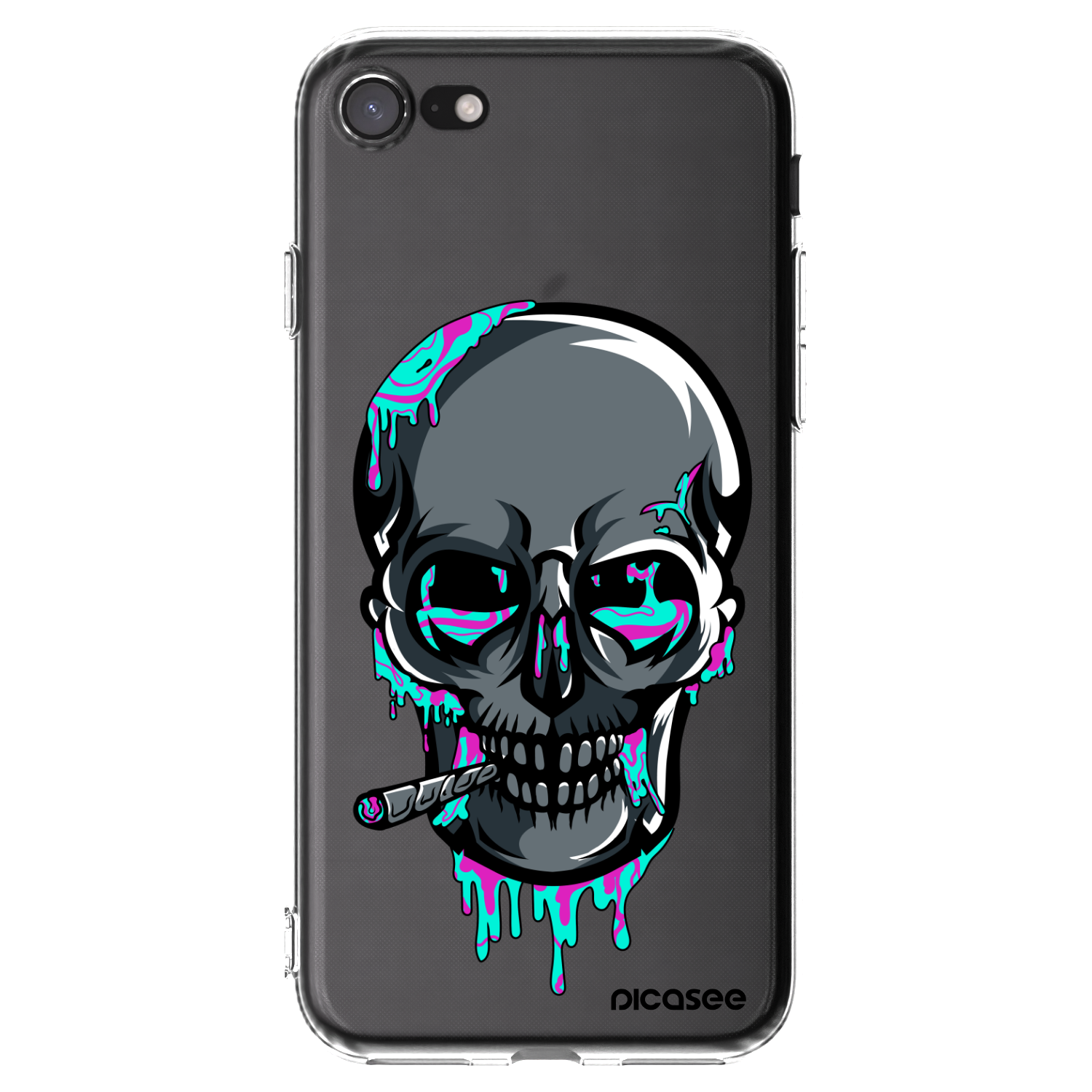 Picasee silikonový průhledný obal pro Apple iPhone SE 2020 - EARTH - Lebka 3.0