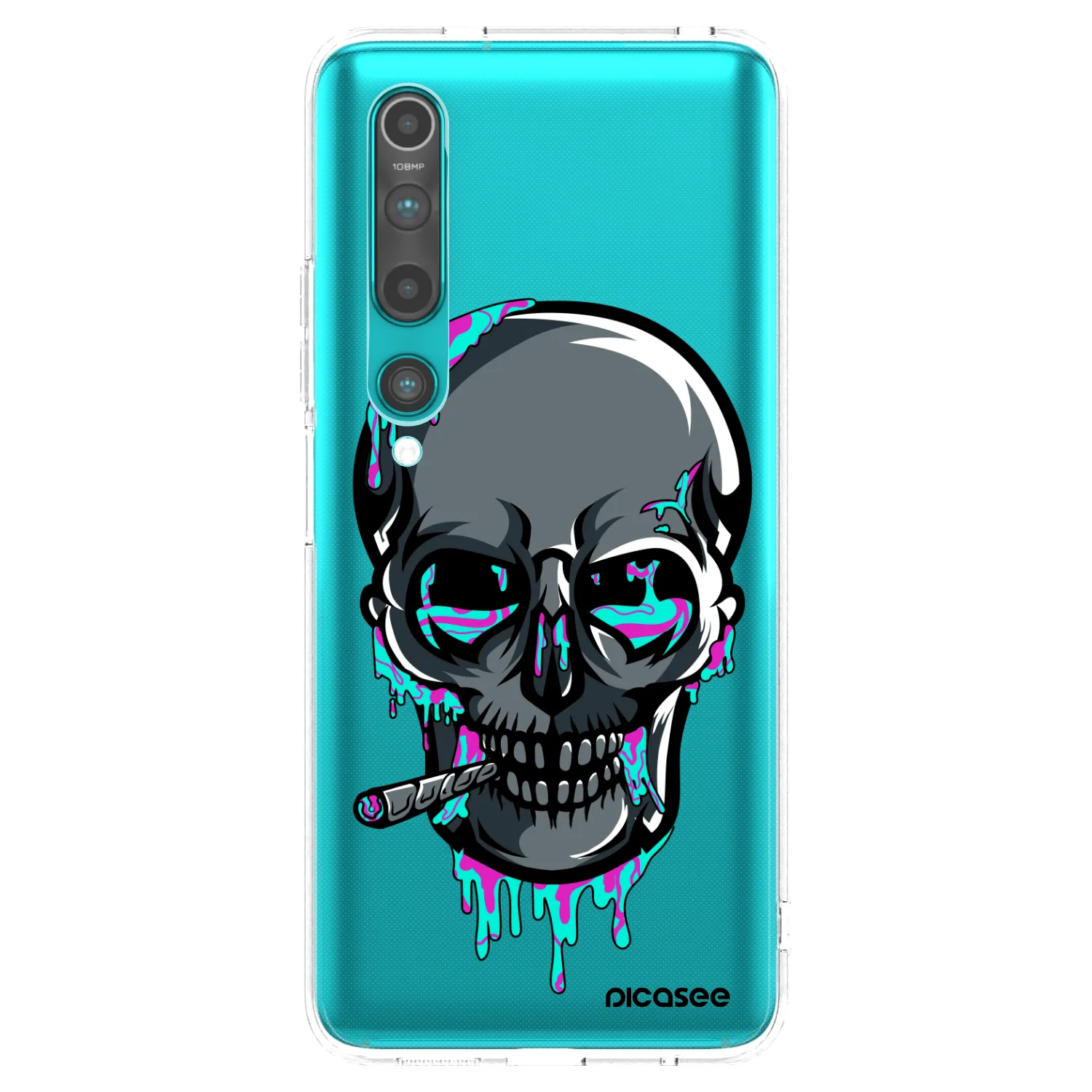 Picasee silikonový průhledný obal pro Xiaomi Mi 10 - EARTH - Lebka 3.0
