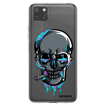 Picasee silikonový průhledný obal pro Huawei Y5P - EARTH - Lebka 3.0