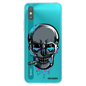 Picasee silikonový průhledný obal pro Xiaomi Redmi 9A - EARTH - Lebka 3.0