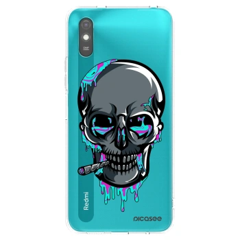 Picasee silikonový černý obal pro Xiaomi Redmi 9A - EARTH - Lebka 3.0
