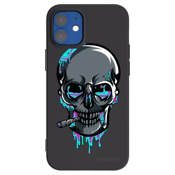 Picasee silikonový černý obal pro Apple iPhone 12 mini - EARTH - Lebka 3.0
