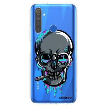Picasee silikonový průhledný obal pro Realme 5 - EARTH - Lebka 3.0
