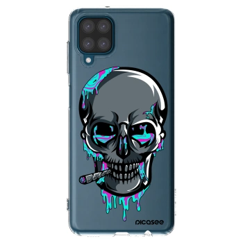 Picasee silikonový průhledný obal pro Samsung Galaxy A12 A125F - EARTH - Lebka 3.0
