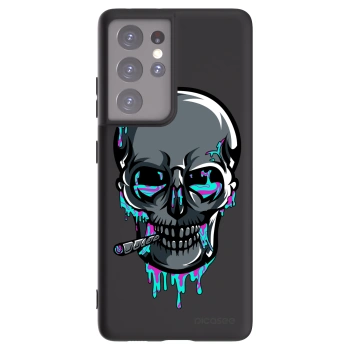 Picasee silikonový černý obal pro Samsung Galaxy S21 Ultra 5G G998B - EARTH - Lebka 3.0