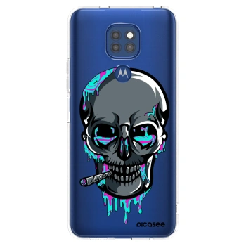 Picasee silikonový průhledný obal pro Motorola Moto G9 Play - EARTH - Lebka 3.0