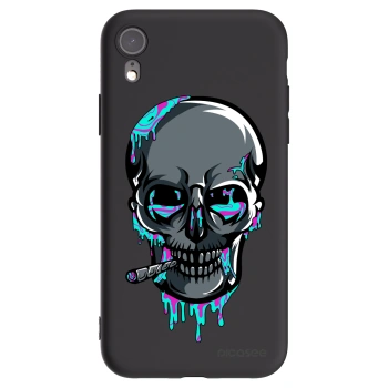 Picasee silikonový černý obal pro Apple iPhone XR - EARTH - Lebka 3.0