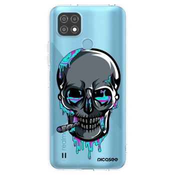 Picasee silikonový průhledný obal pro Realme C21 - EARTH - Lebka 3.0
