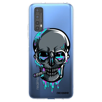 Picasee silikonový průhledný obal pro Realme 7 - EARTH - Lebka 3.0