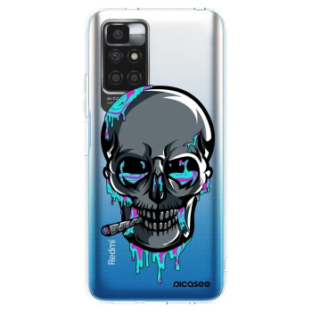 Picasee silikonový průhledný obal pro Xiaomi Redmi 10 - EARTH - Lebka 3.0