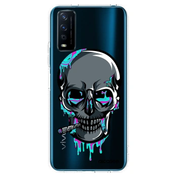 Picasee silikonový průhledný obal pro Vivo Y11s - EARTH - Lebka 3.0