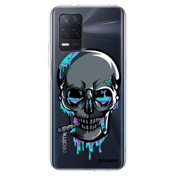Picasee silikonový průhledný obal pro Realme 8 5G - EARTH - Lebka 3.0