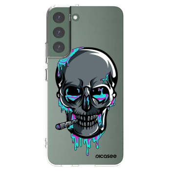 Picasee silikonový průhledný obal pro Samsung Galaxy S22+ 5G - EARTH - Lebka 3.0