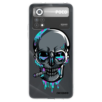 Picasee silikonový průhledný obal pro Xiaomi Poco X4 Pro 5G - EARTH - Lebka 3.0