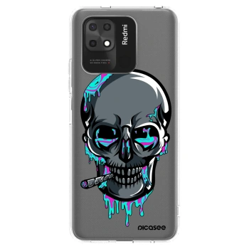 Picasee silikonový průhledný obal pro Xiaomi Redmi 10C - EARTH - Lebka 3.0