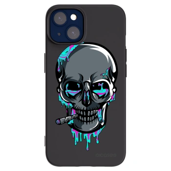 Picasee silikonový černý obal pro Apple iPhone 14 - EARTH - Lebka 3.0
