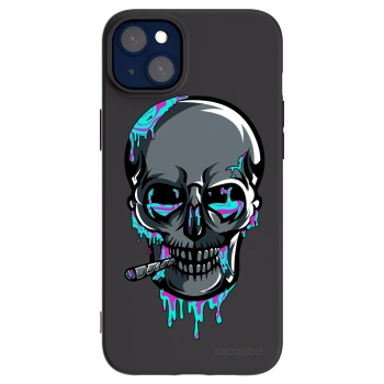 Picasee silikonový černý obal pro Apple iPhone 14 Plus - EARTH - Lebka 3.0