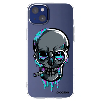 Picasee silikonový průhledný obal pro Apple iPhone 14 Plus - EARTH - Lebka 3.0