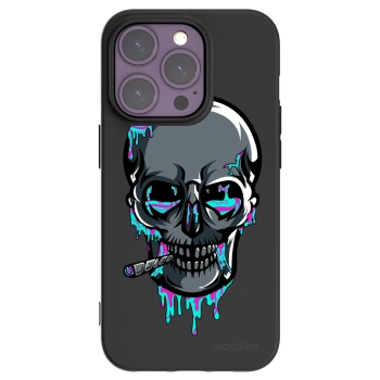 Picasee silikonový černý obal pro Apple iPhone 14 Pro - EARTH - Lebka 3.0