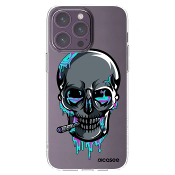 Picasee silikonový průhledný obal pro Apple iPhone 14 Pro Max - EARTH - Lebka 3.0