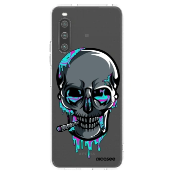 Picasee silikonový průhledný obal pro Sony Xperia 10 IV 5G - EARTH - Lebka 3.0