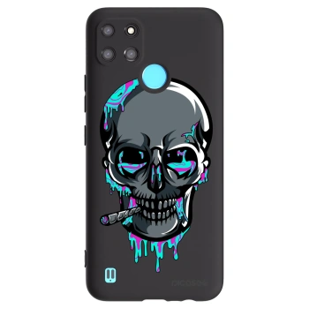 Picasee silikonový černý obal pro Realme C21Y - EARTH - Lebka 3.0