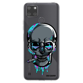 Picasee silikonový průhledný obal pro Realme C21Y - EARTH - Lebka 3.0